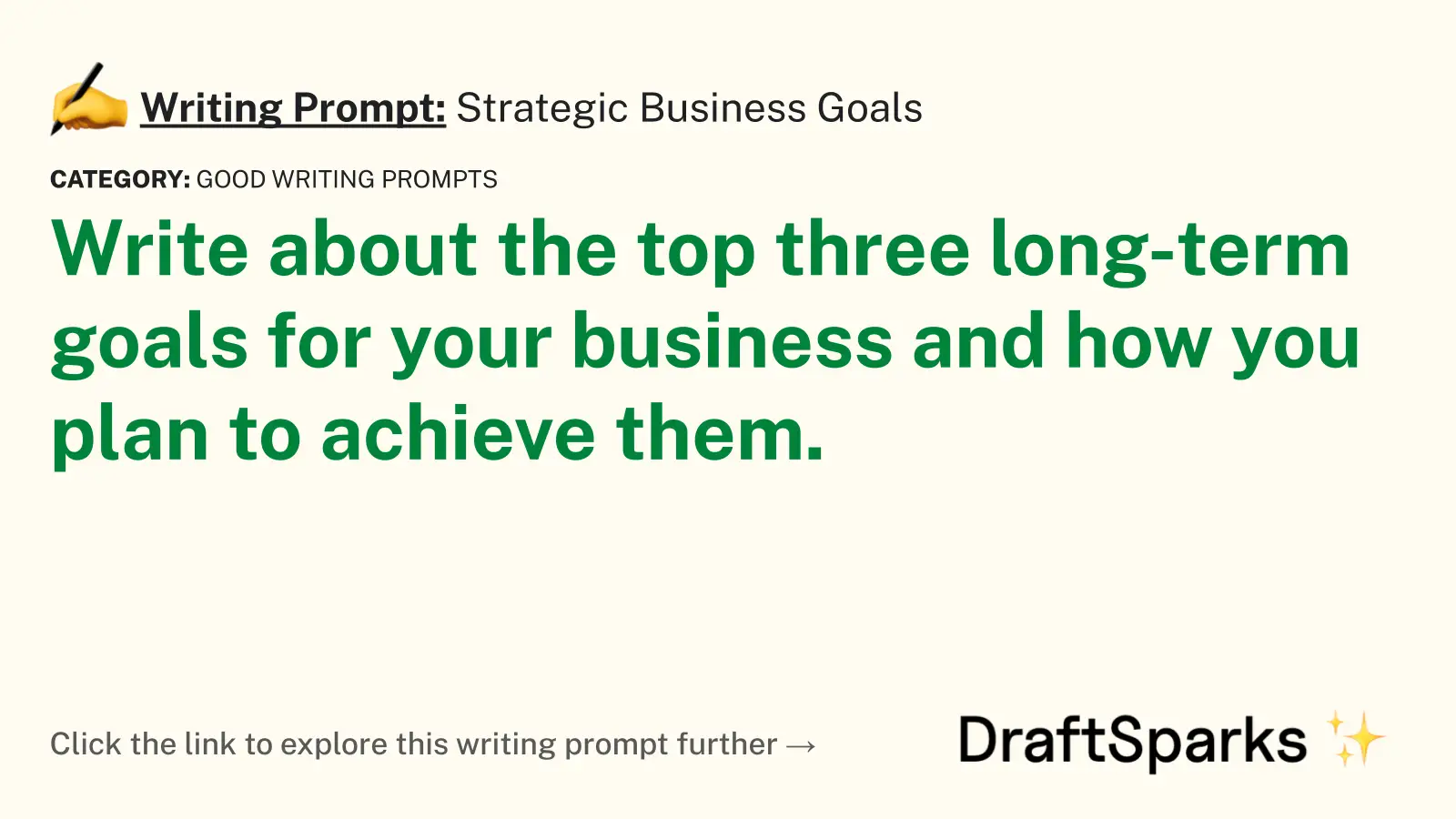 Strategic Business Goals