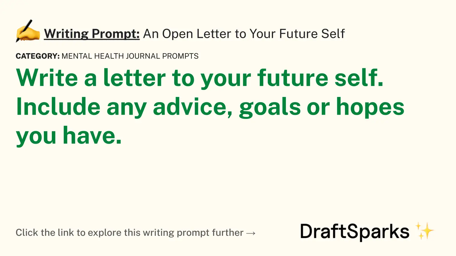 An Open Letter to Your Future Self