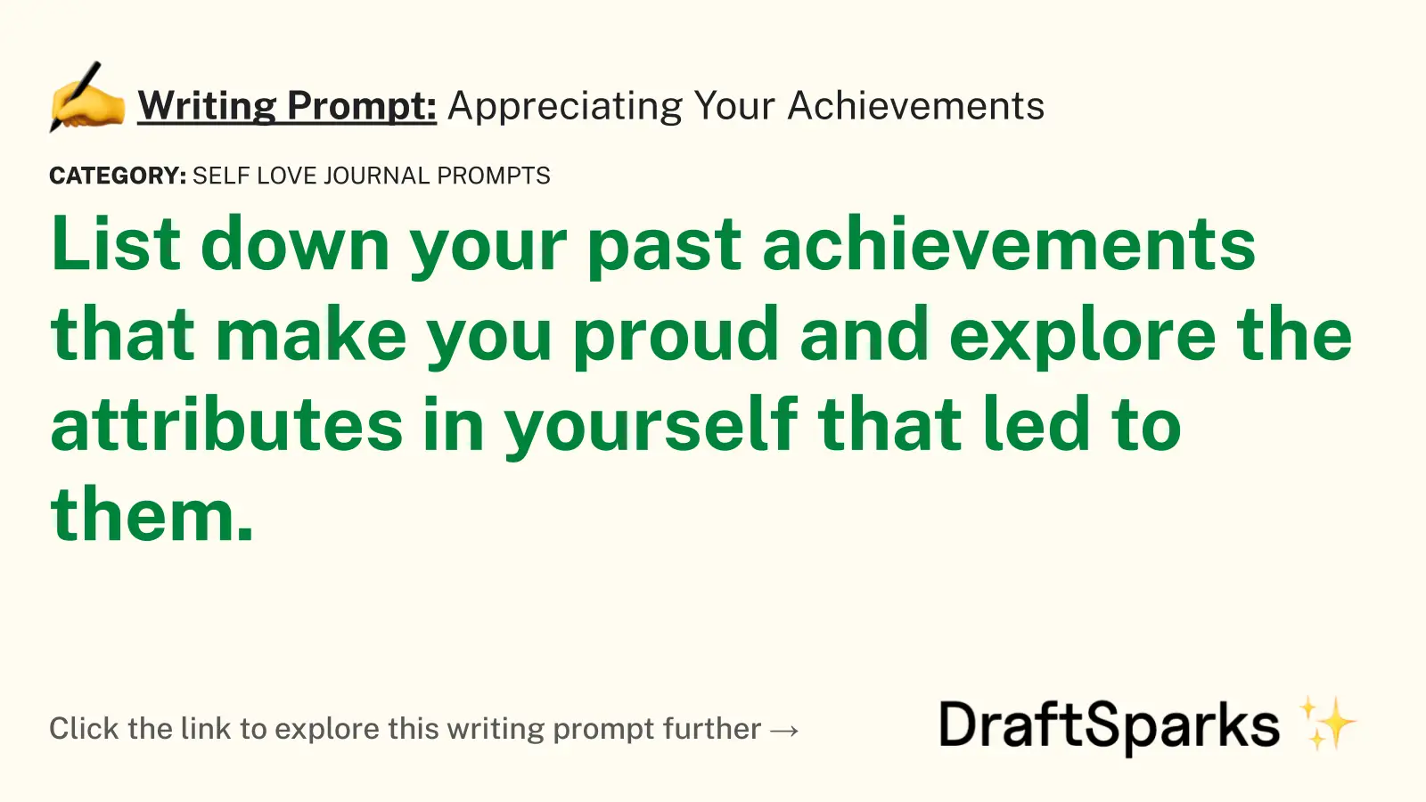 Appreciating Your Achievements