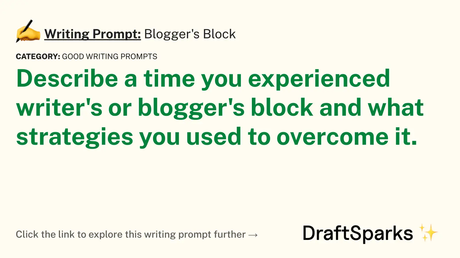 Blogger’s Block
