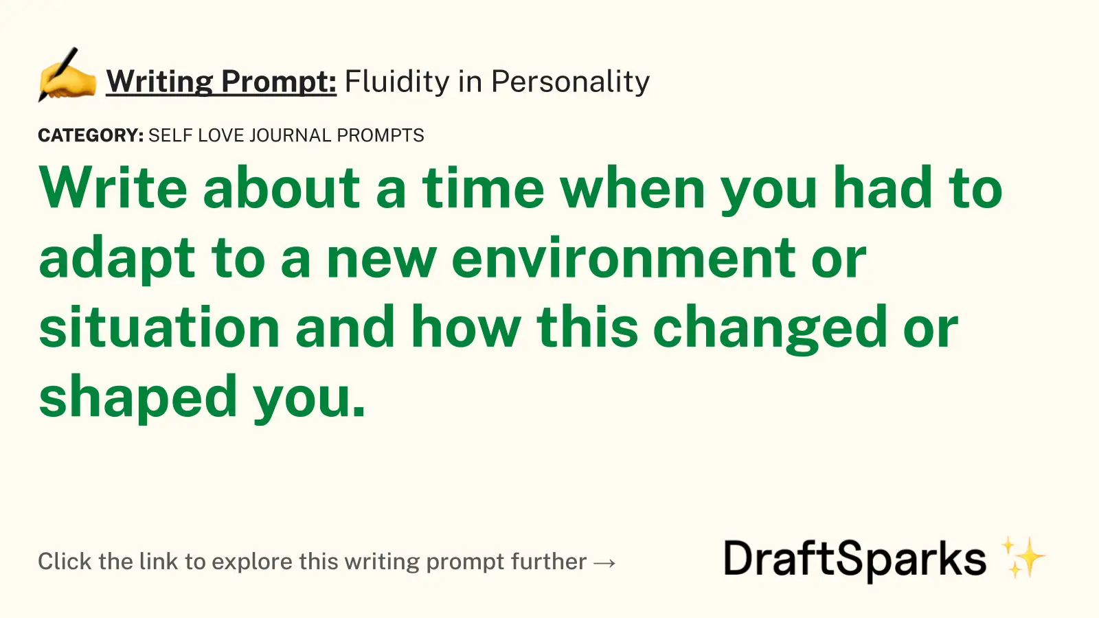 Fluidity in Personality