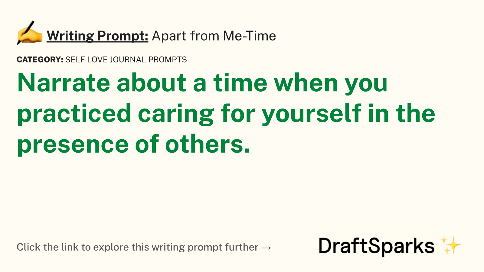 Apart from Me-Time
