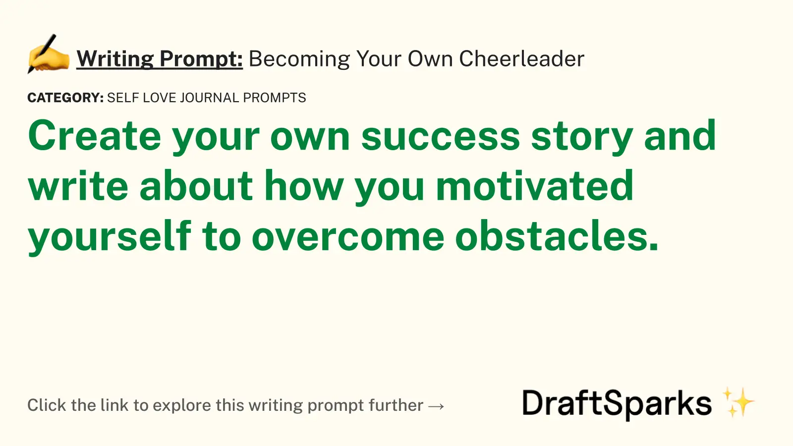 Becoming Your Own Cheerleader