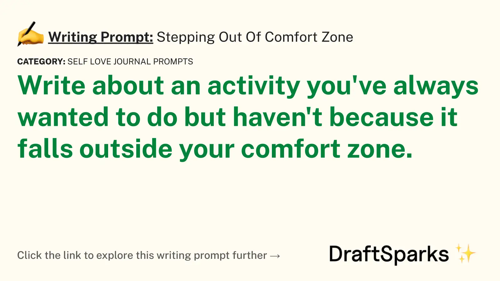 Stepping Out Of Comfort Zone