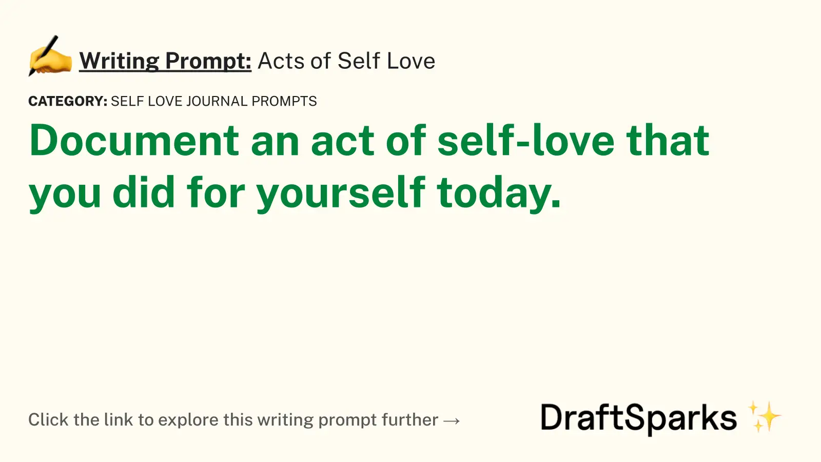 Acts of Self Love