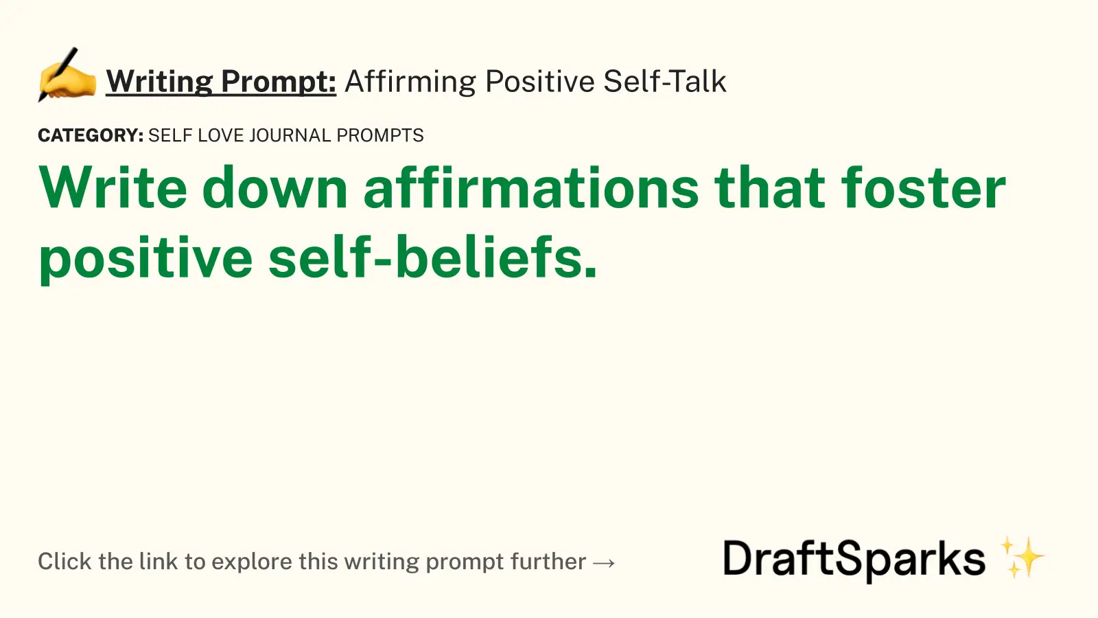 Affirming Positive Self-Talk