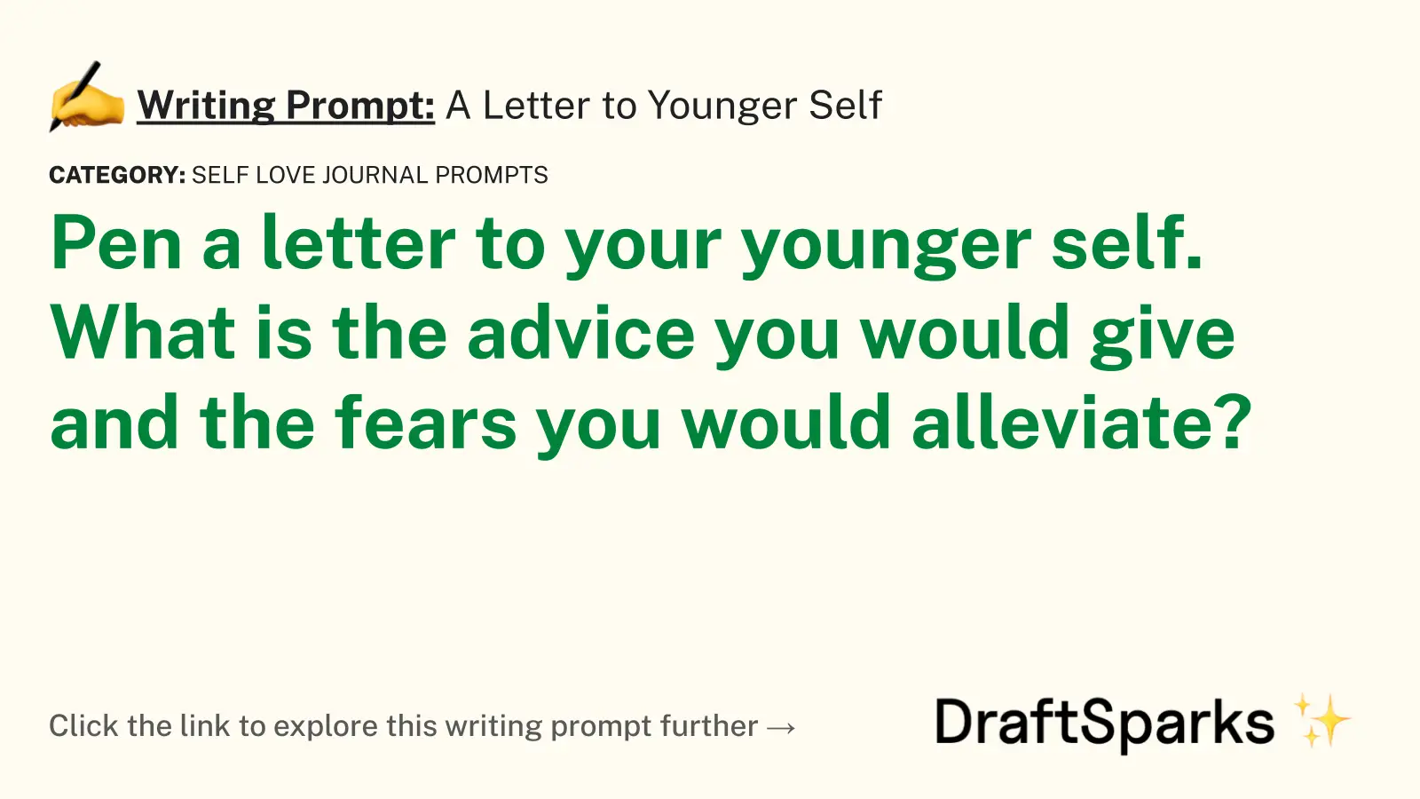 A Letter to Younger Self