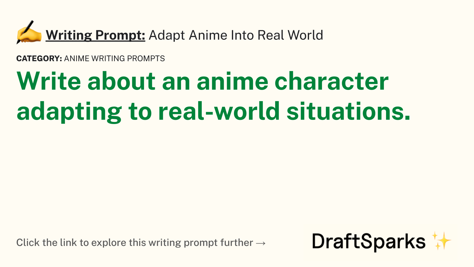 Adapt Anime Into Real World