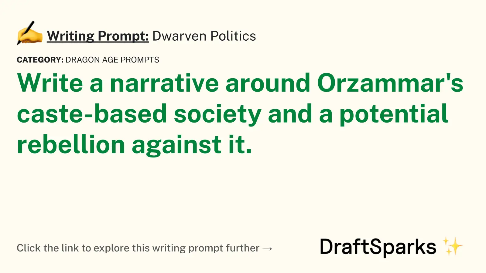 Dwarven Politics