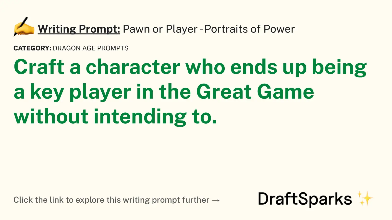 Pawn or Player – Portraits of Power