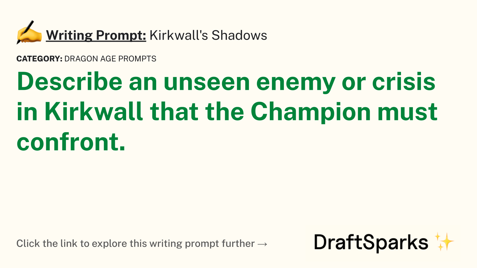 Kirkwall’s Shadows