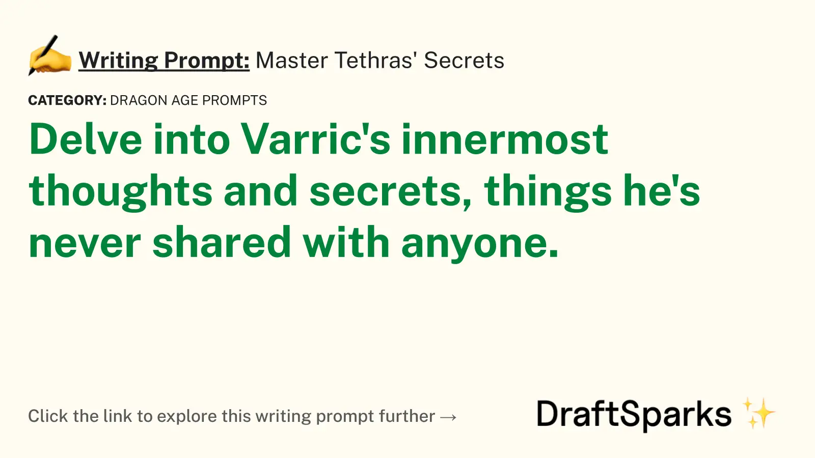 Master Tethras’ Secrets