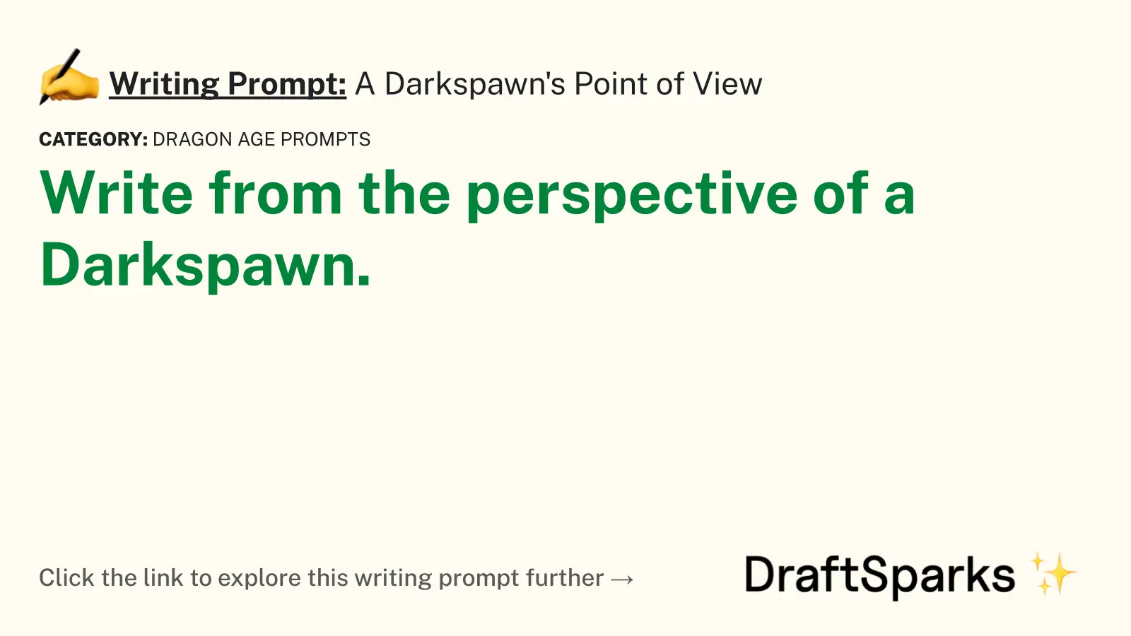 A Darkspawn’s Point of View