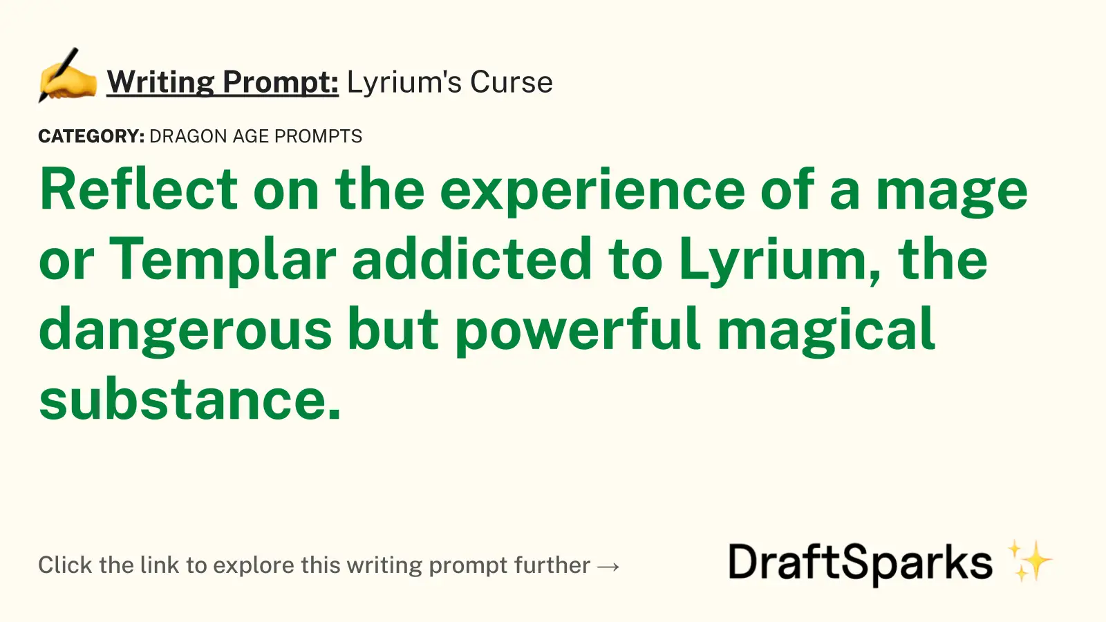 Lyrium’s Curse