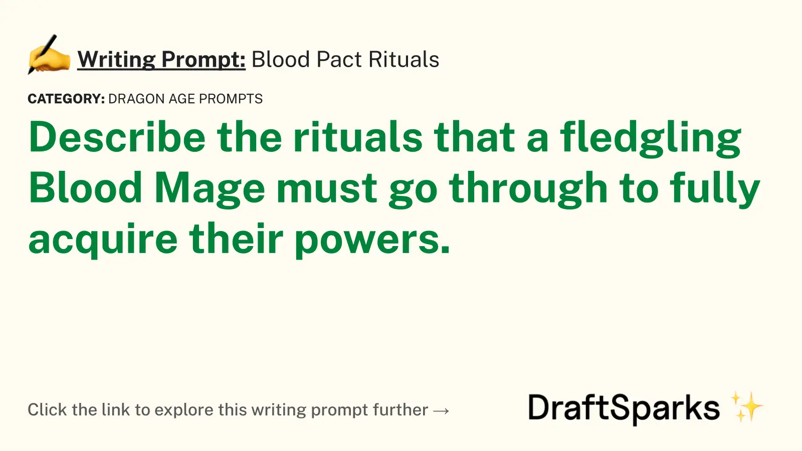 Blood Pact Rituals