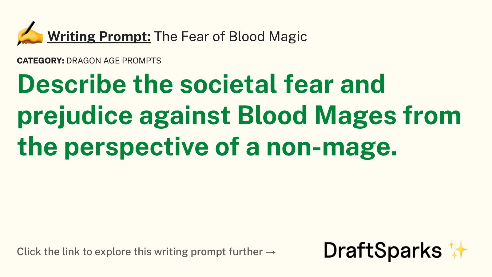 The Fear of Blood Magic