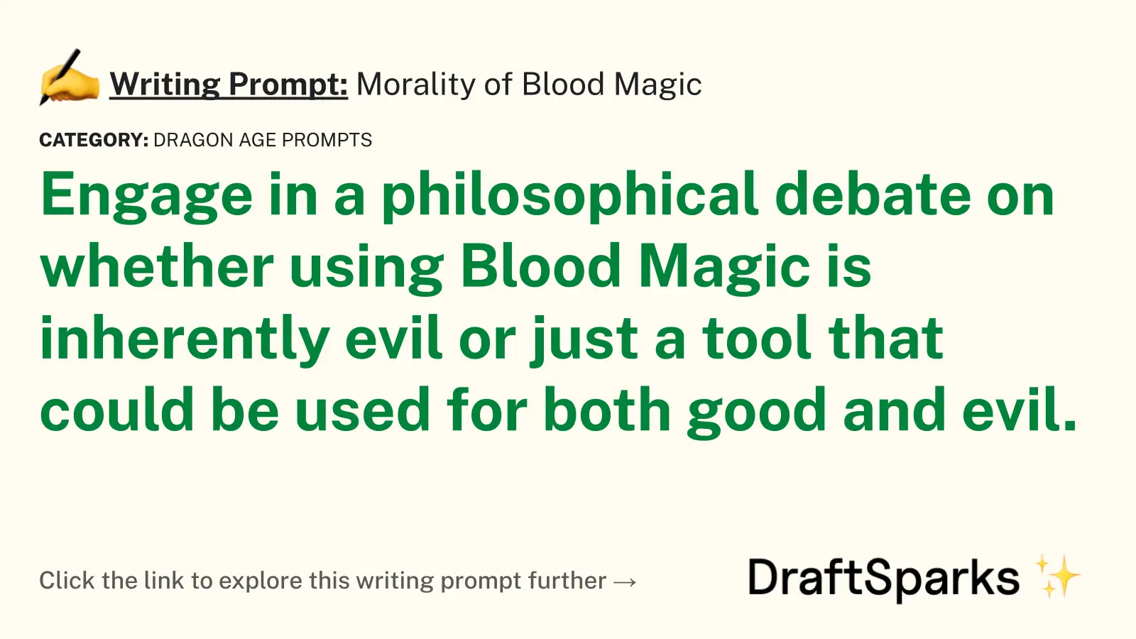 Morality of Blood Magic