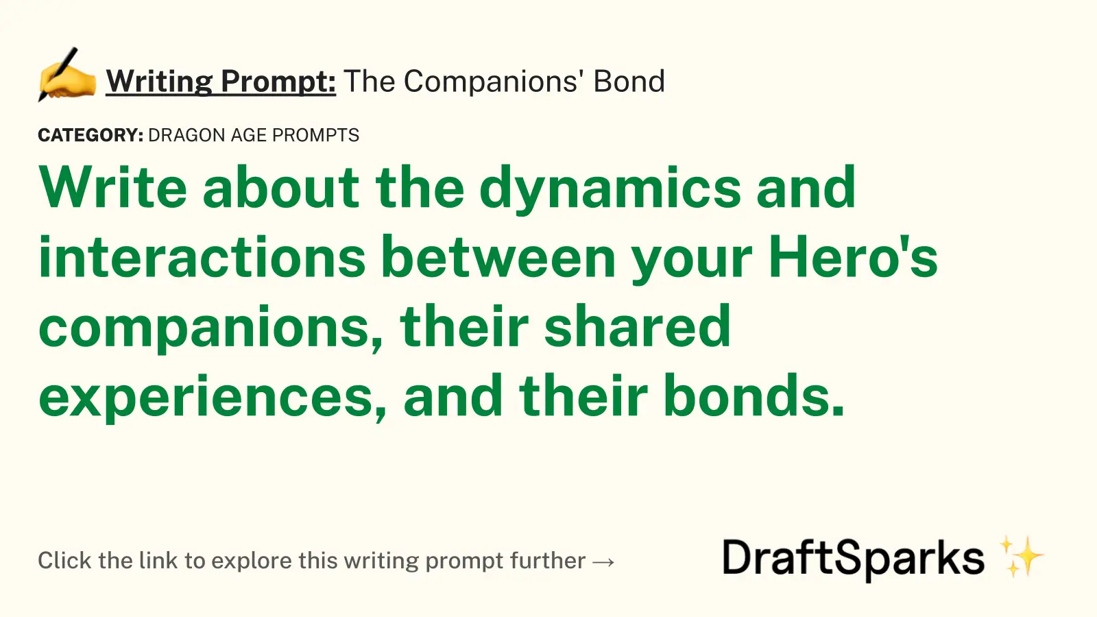 The Companions’ Bond