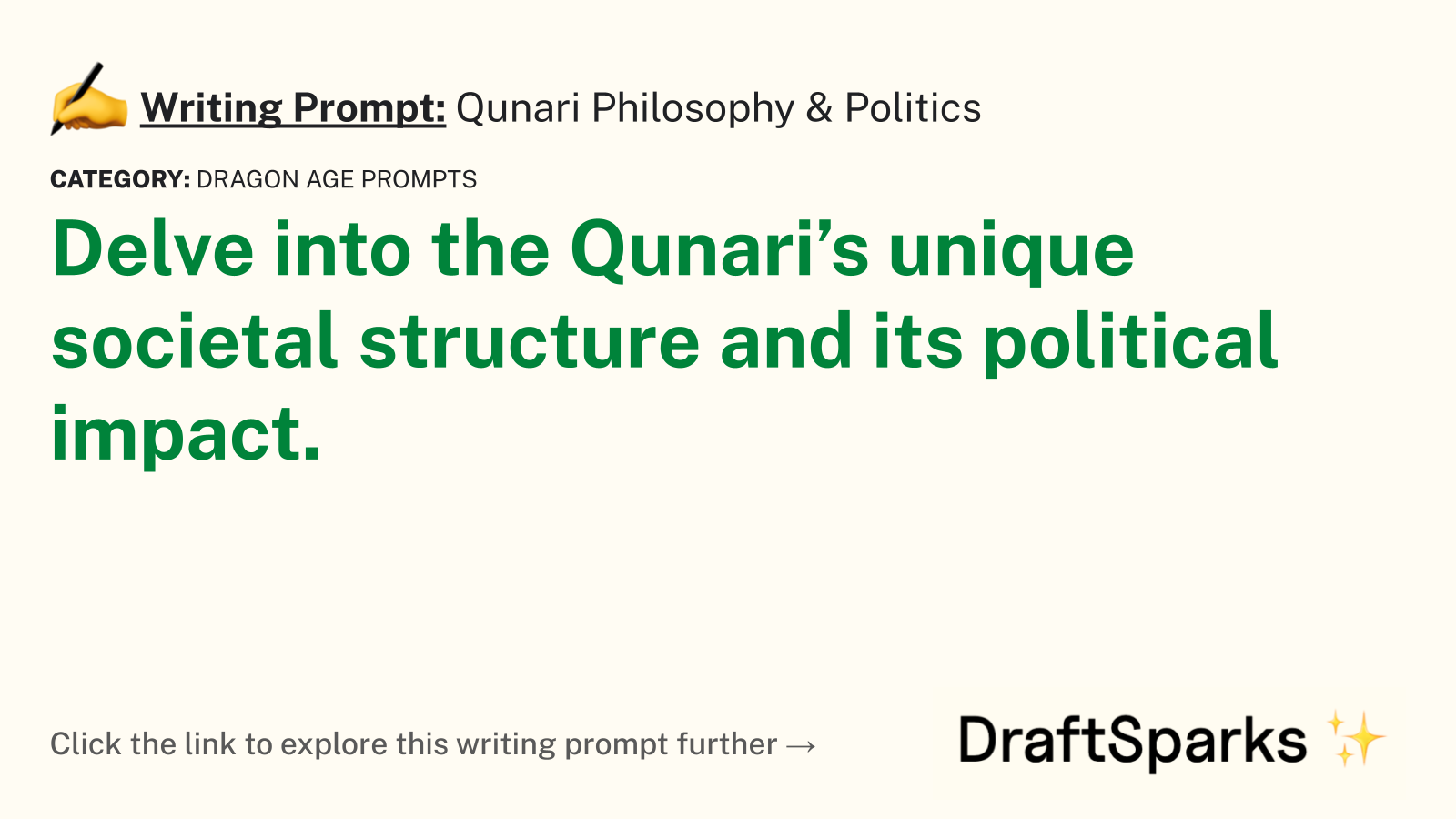 Qunari Philosophy & Politics