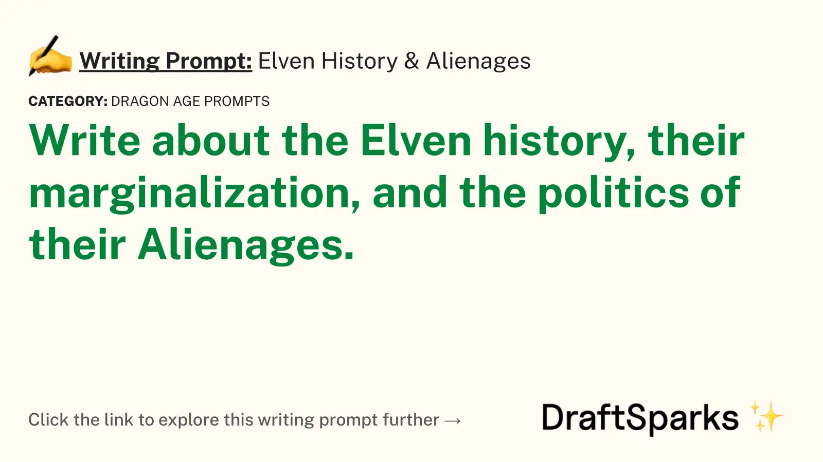 Elven History & Alienages