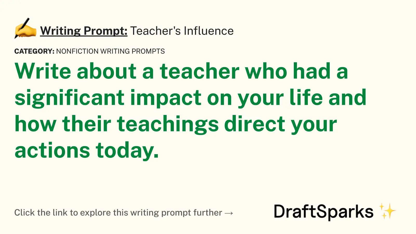 Teacher’s Influence