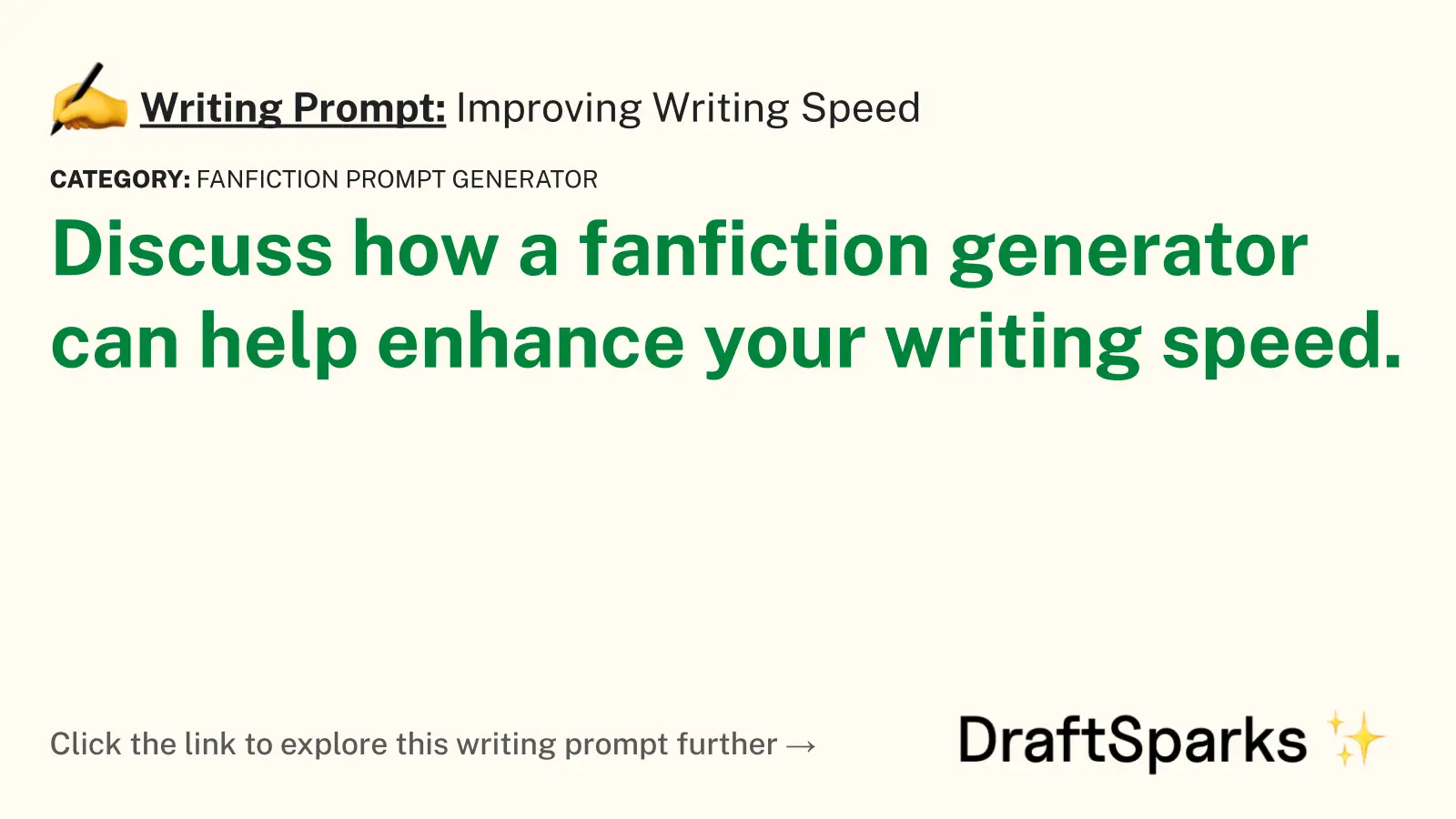 Improving Writing Speed