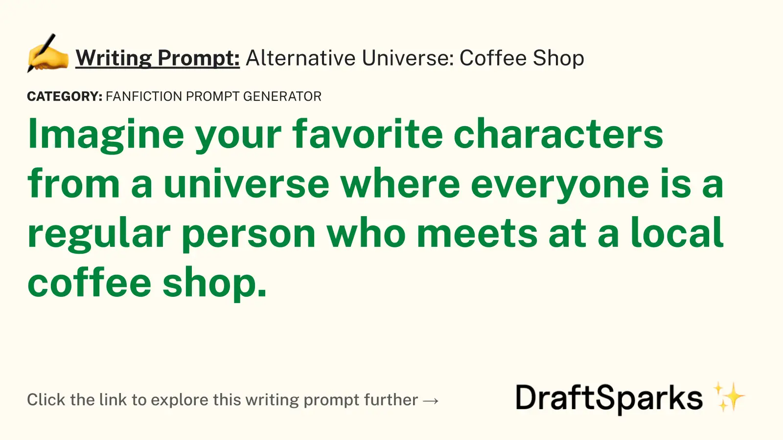 Alternative Universe: Coffee Shop