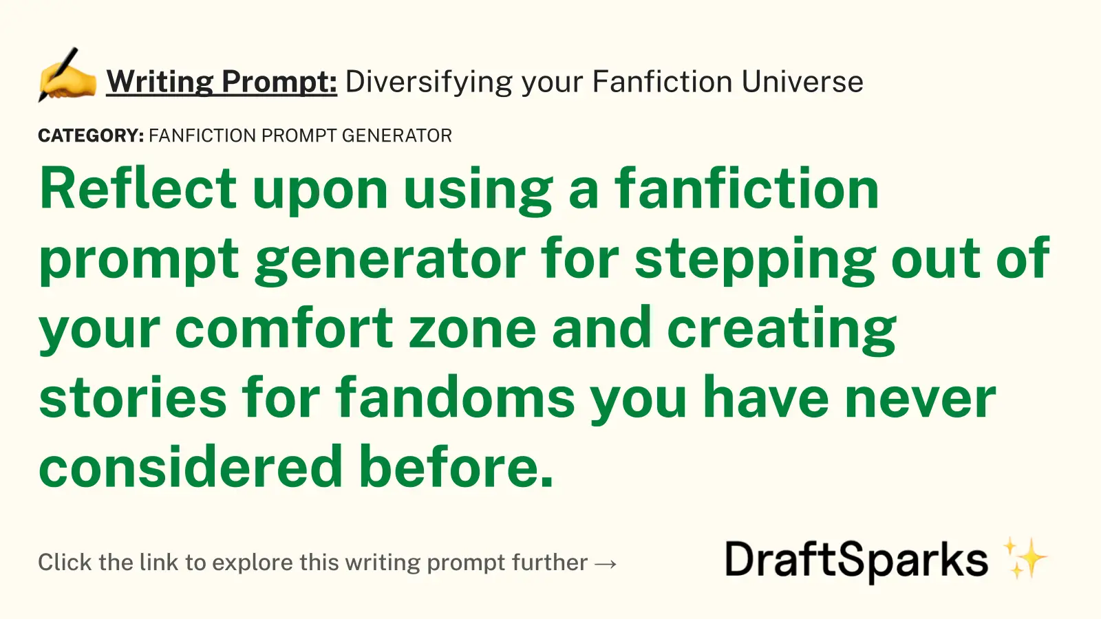 Diversifying your Fanfiction Universe