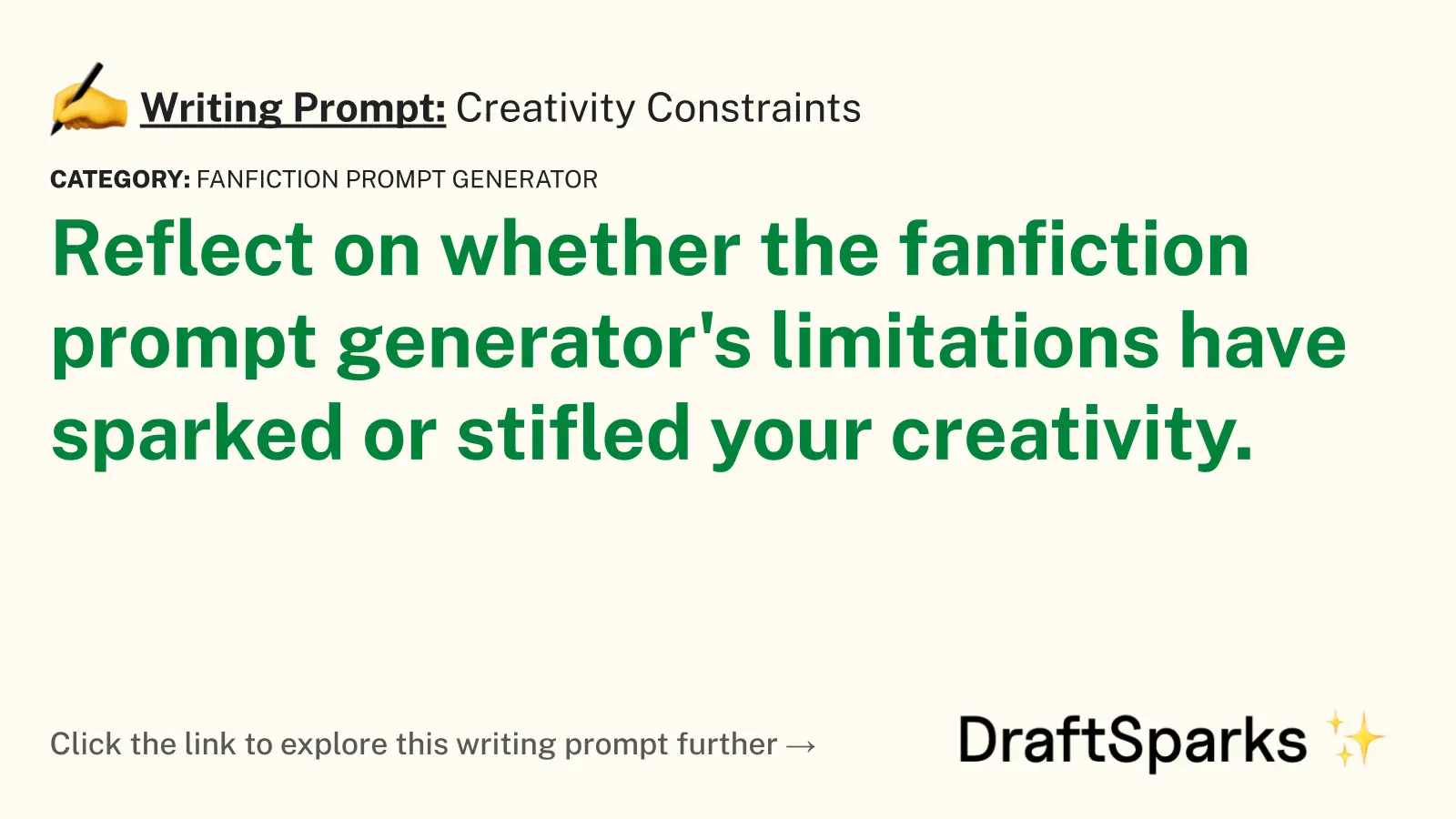 Creativity Constraints
