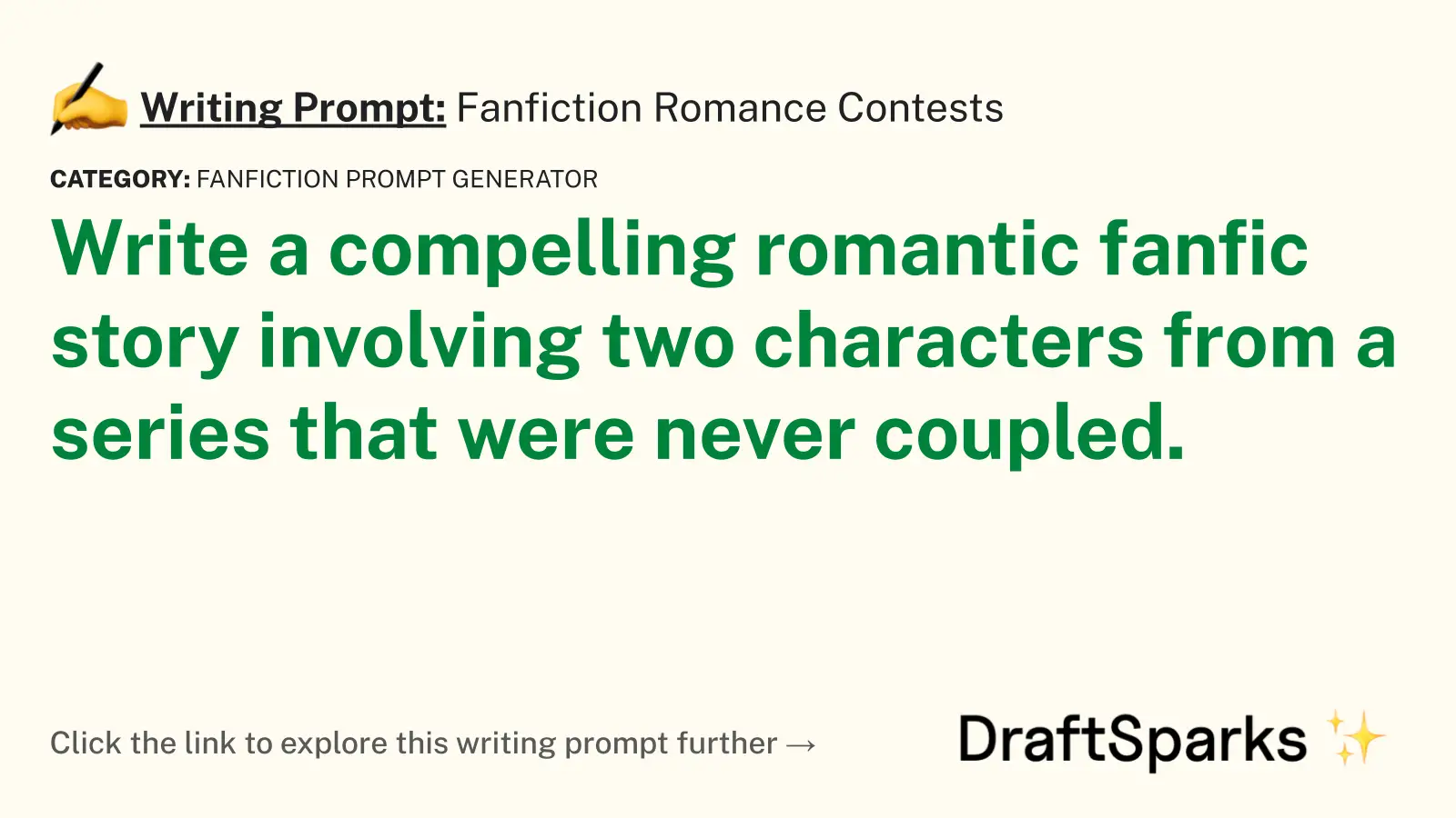Fanfiction Romance Contests