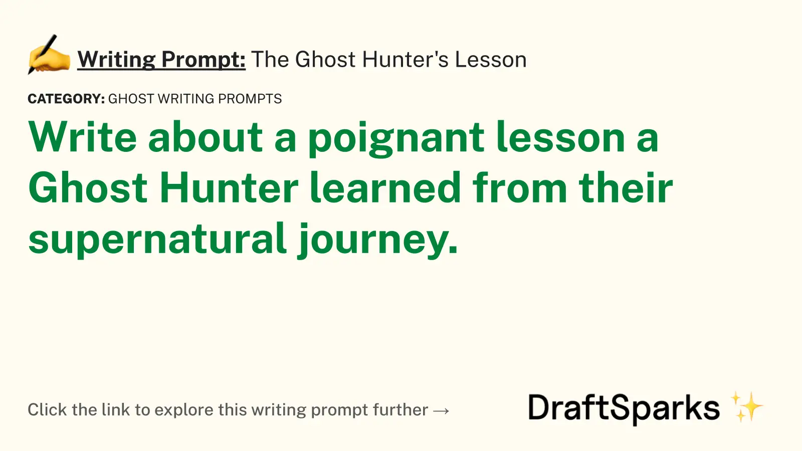 The Ghost Hunter’s Lesson