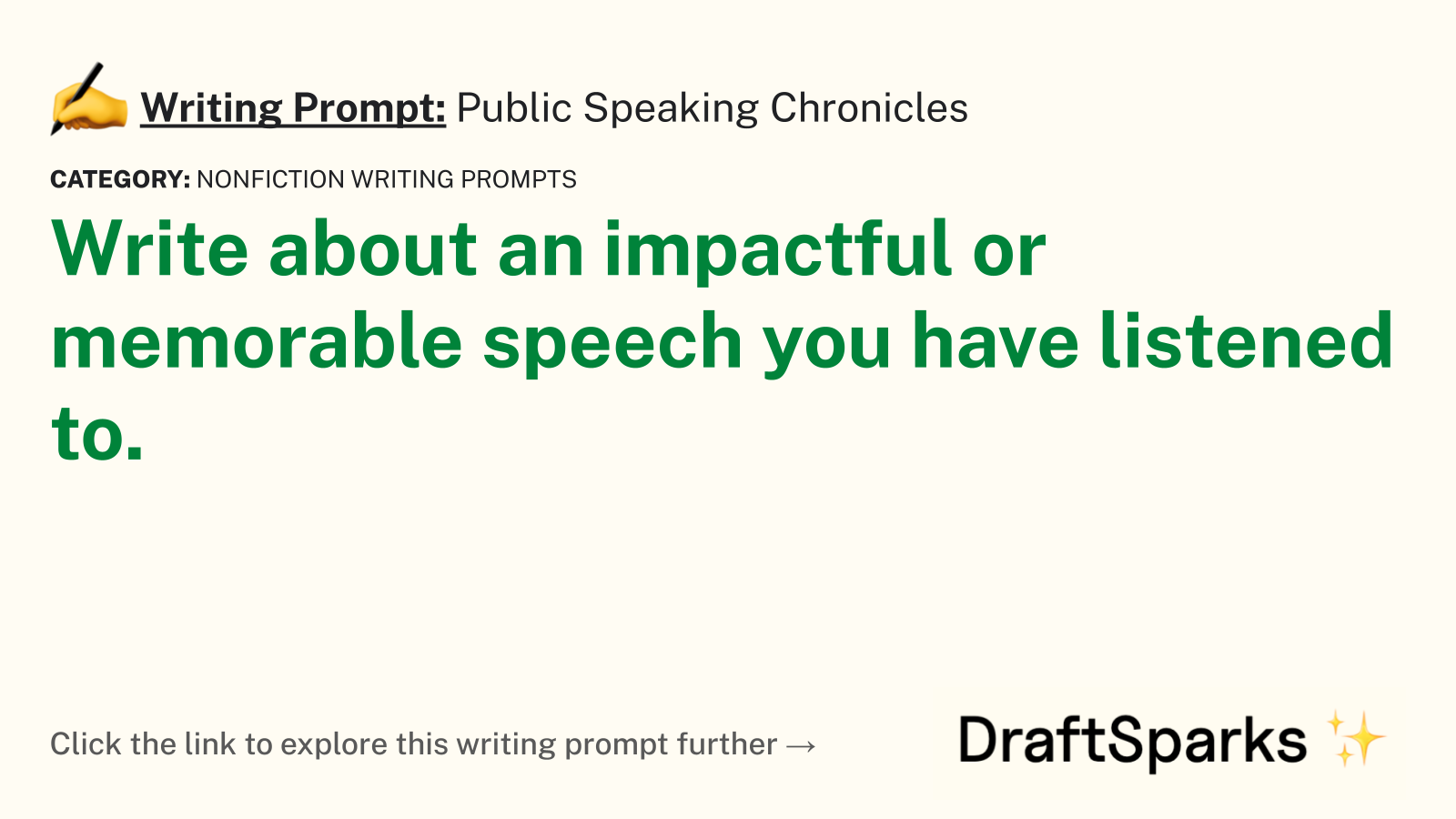Public Speaking Chronicles