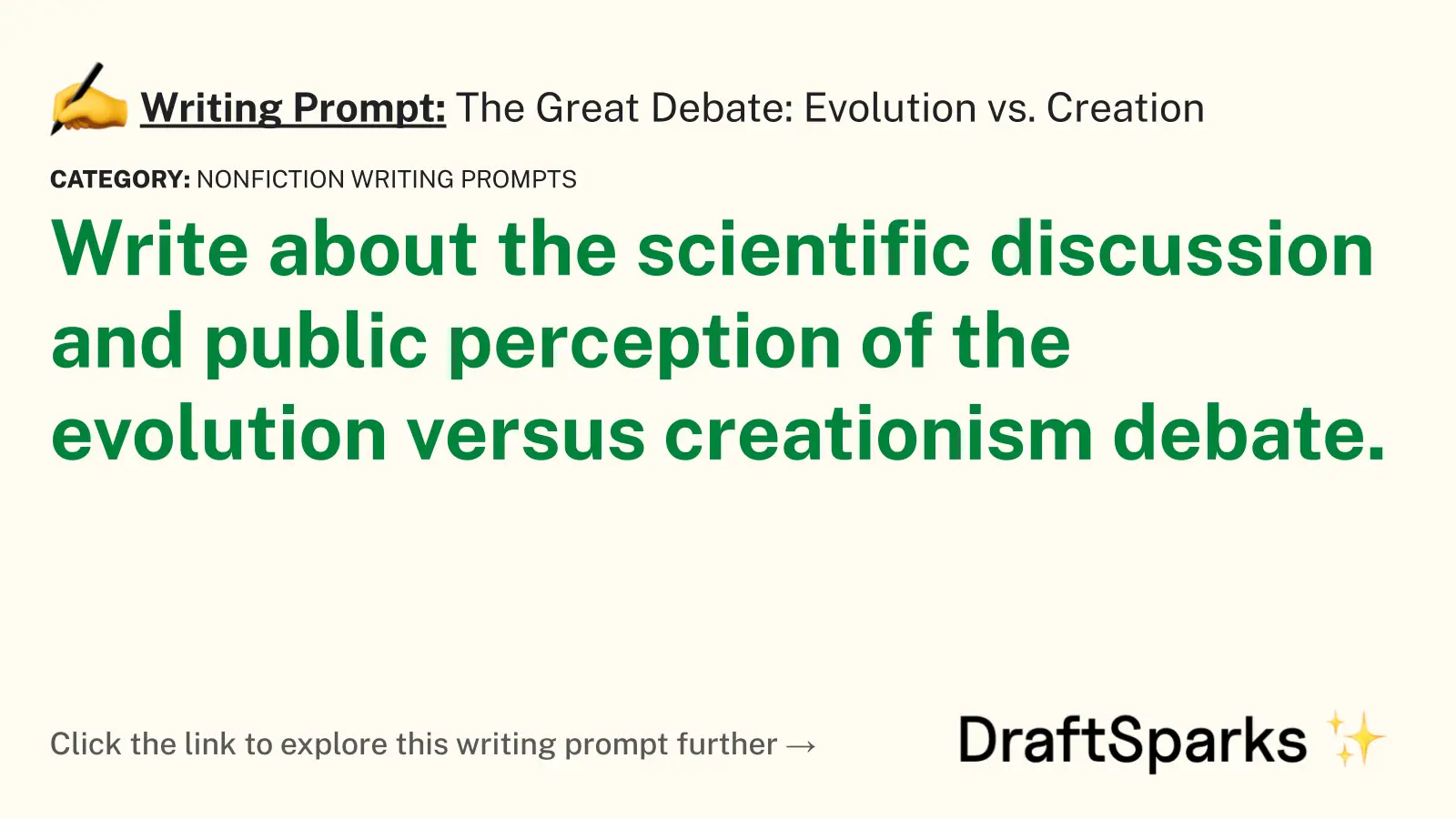 The Great Debate: Evolution vs. Creation