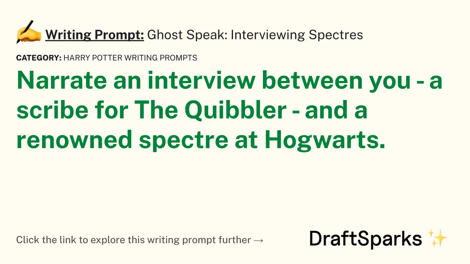 Ghost Speak: Interviewing Spectres