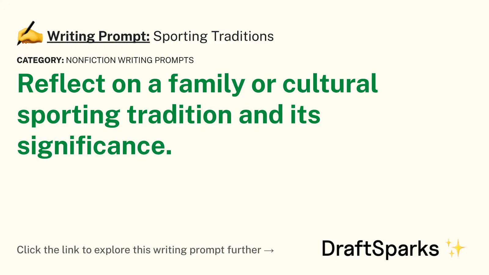 Sporting Traditions