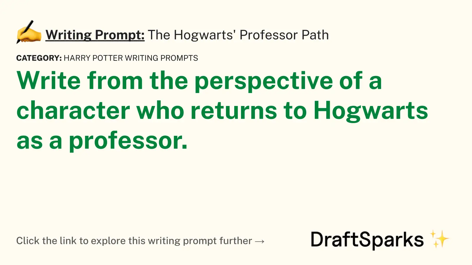 The Hogwarts’ Professor Path