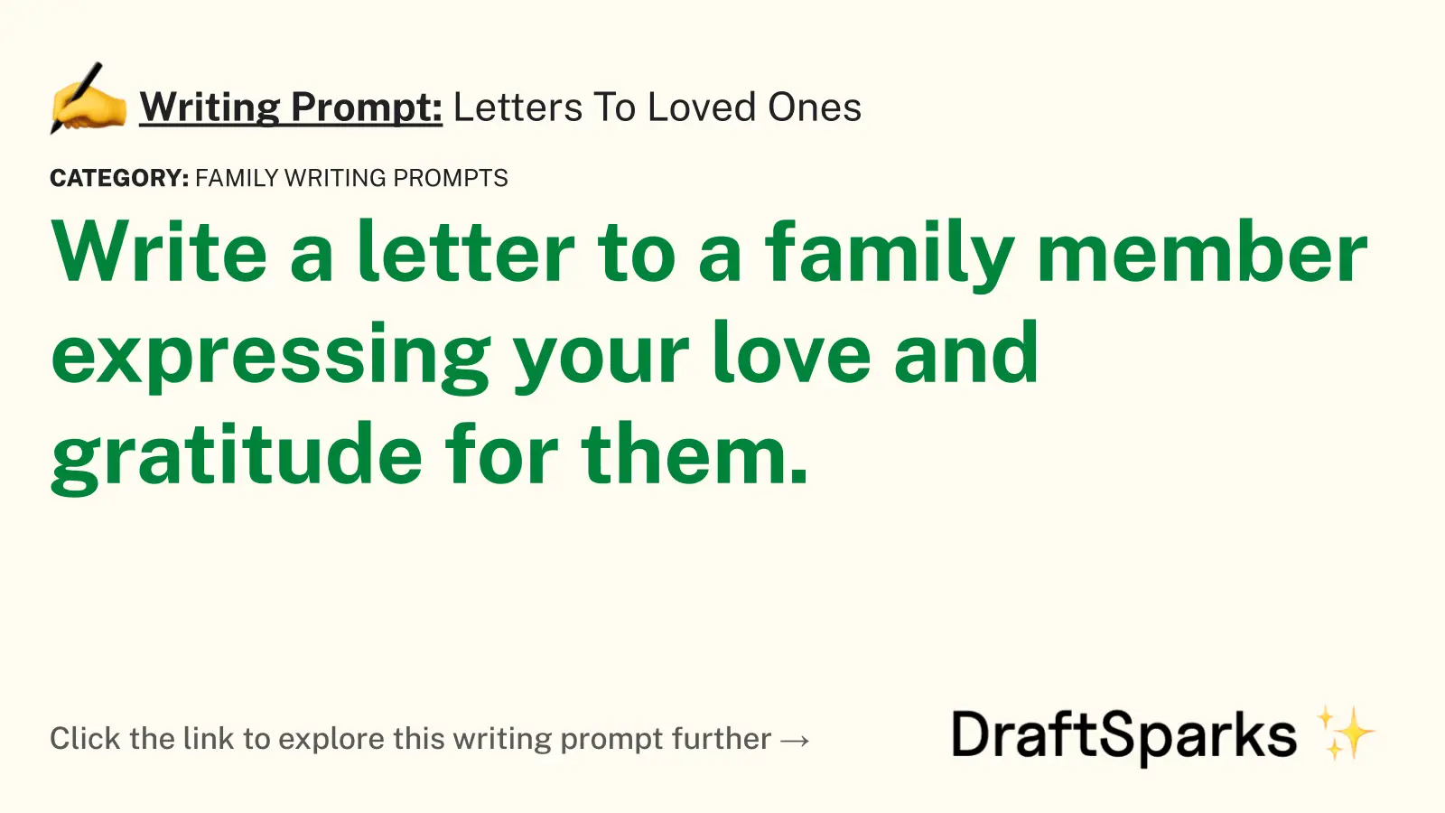 Letters To Loved Ones