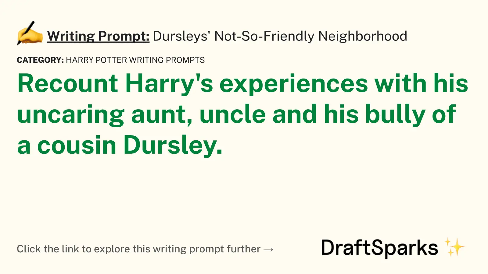 Dursleys’ Not-So-Friendly Neighborhood