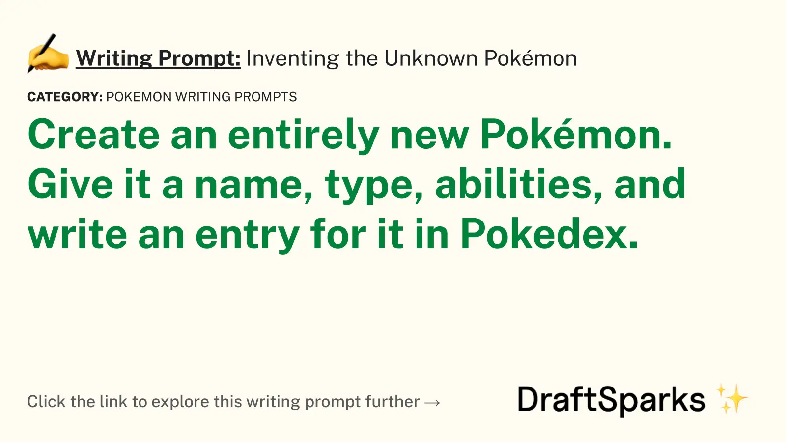 Inventing the Unknown Pokémon