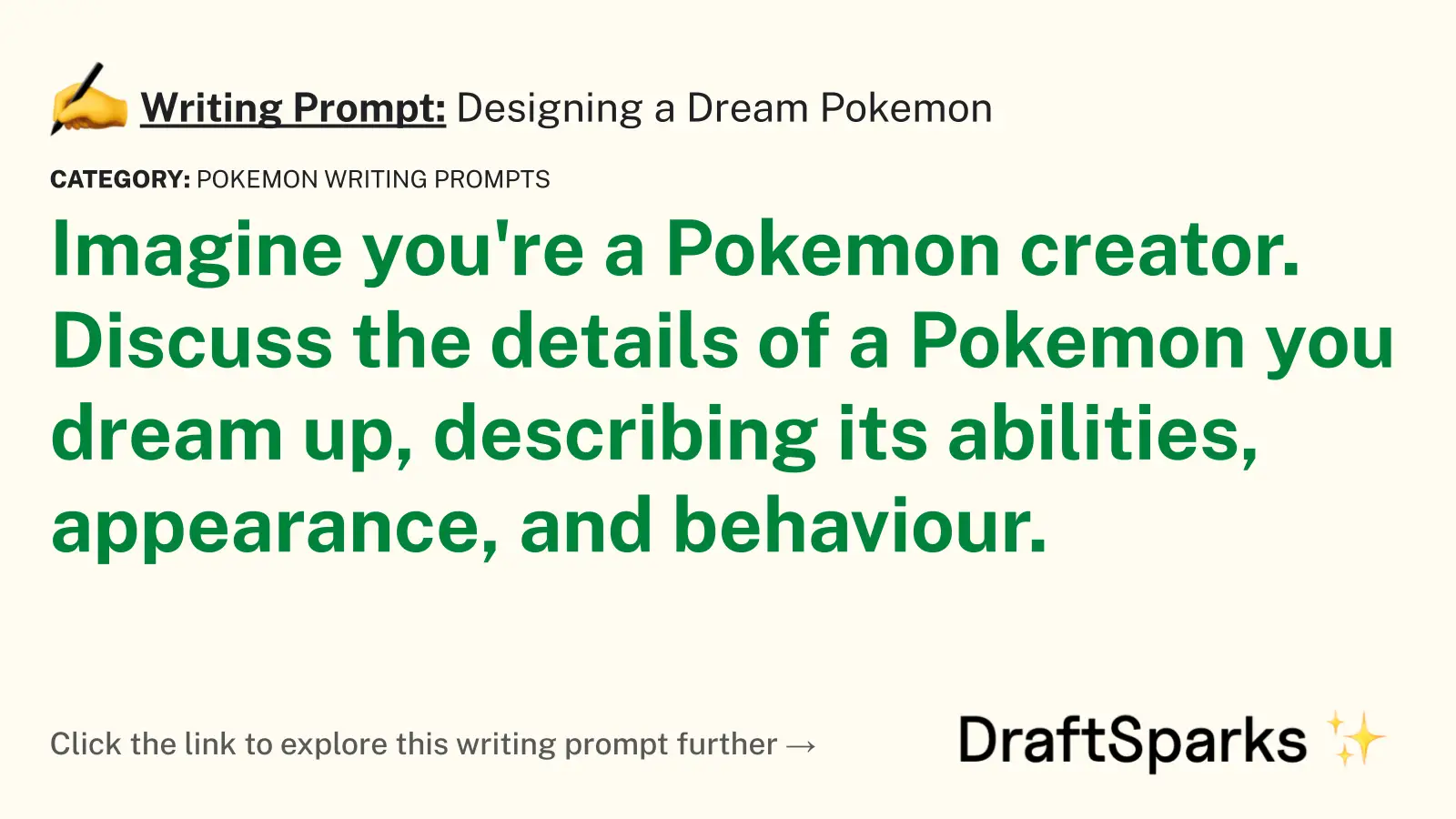 Designing a Dream Pokemon