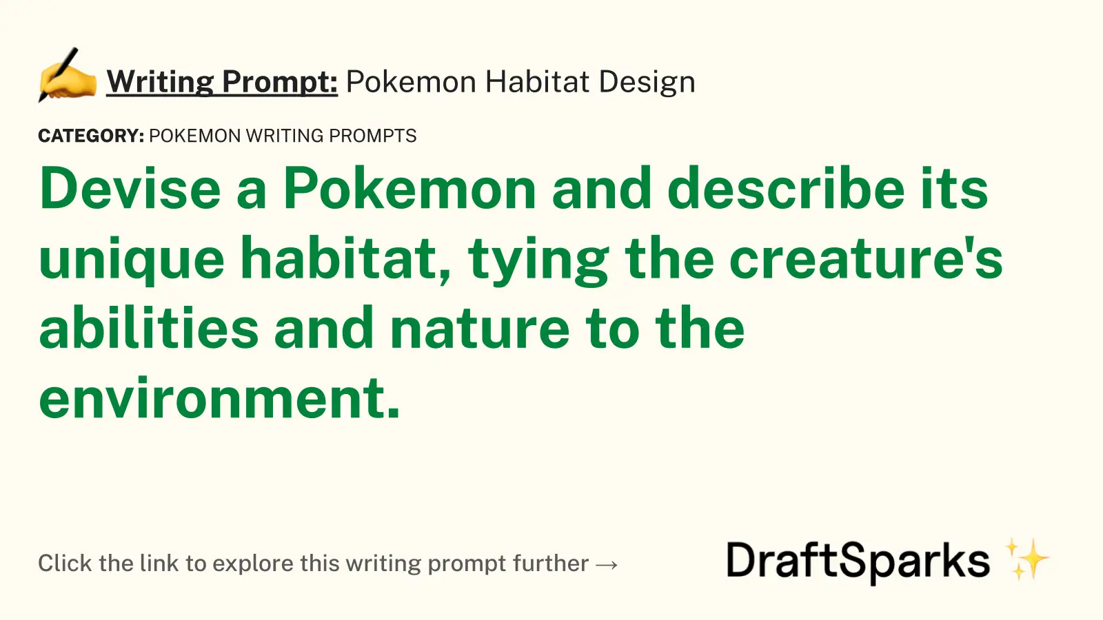 Pokemon Habitat Design