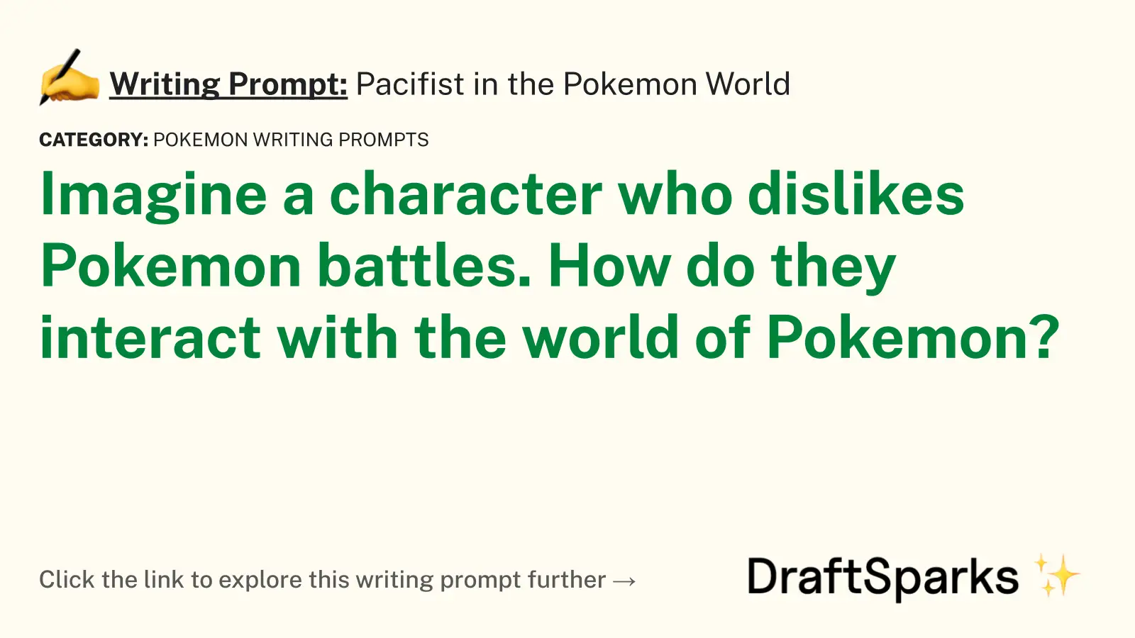 Pacifist in the Pokemon World