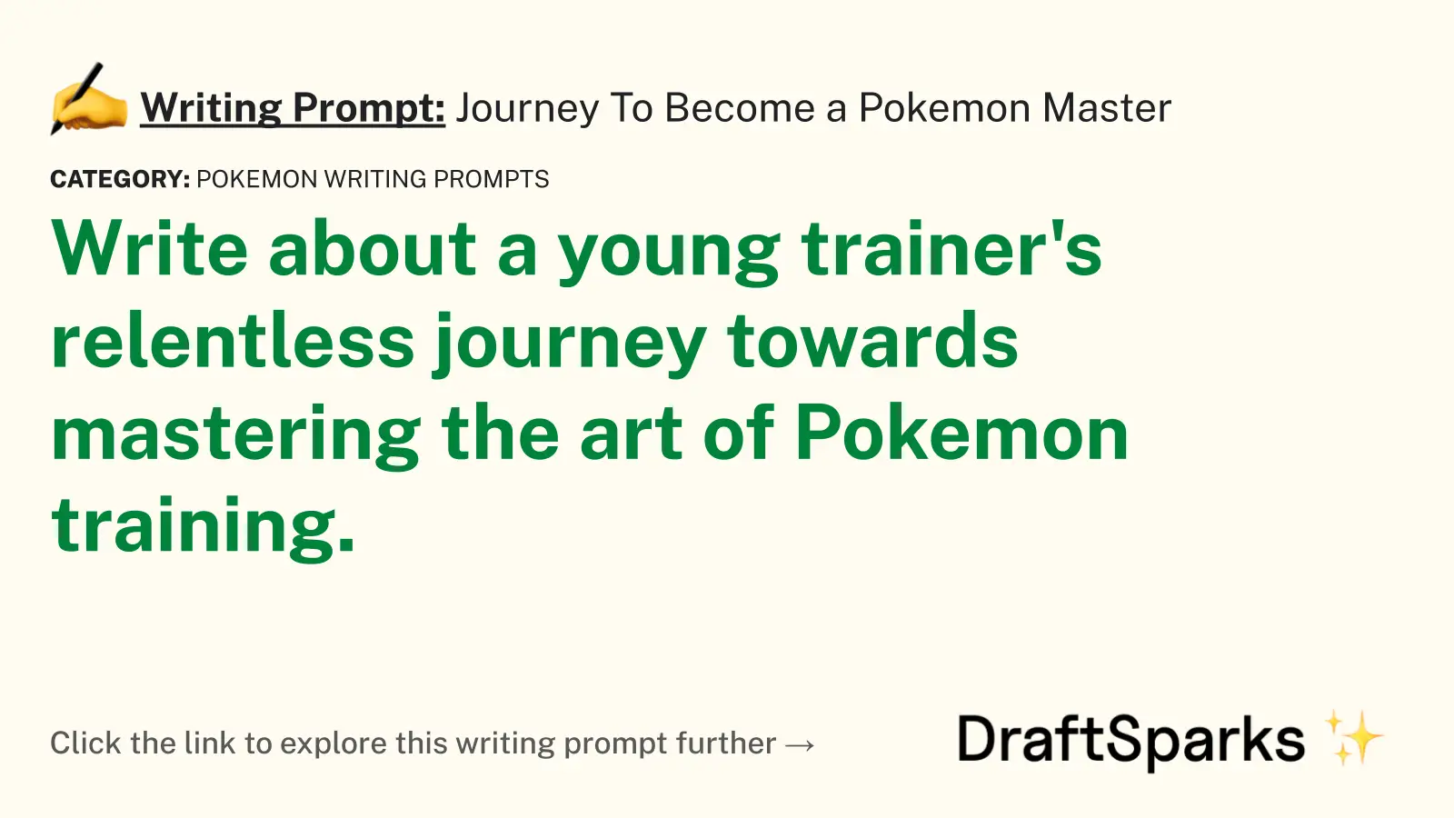 Journey To Become a Pokemon Master