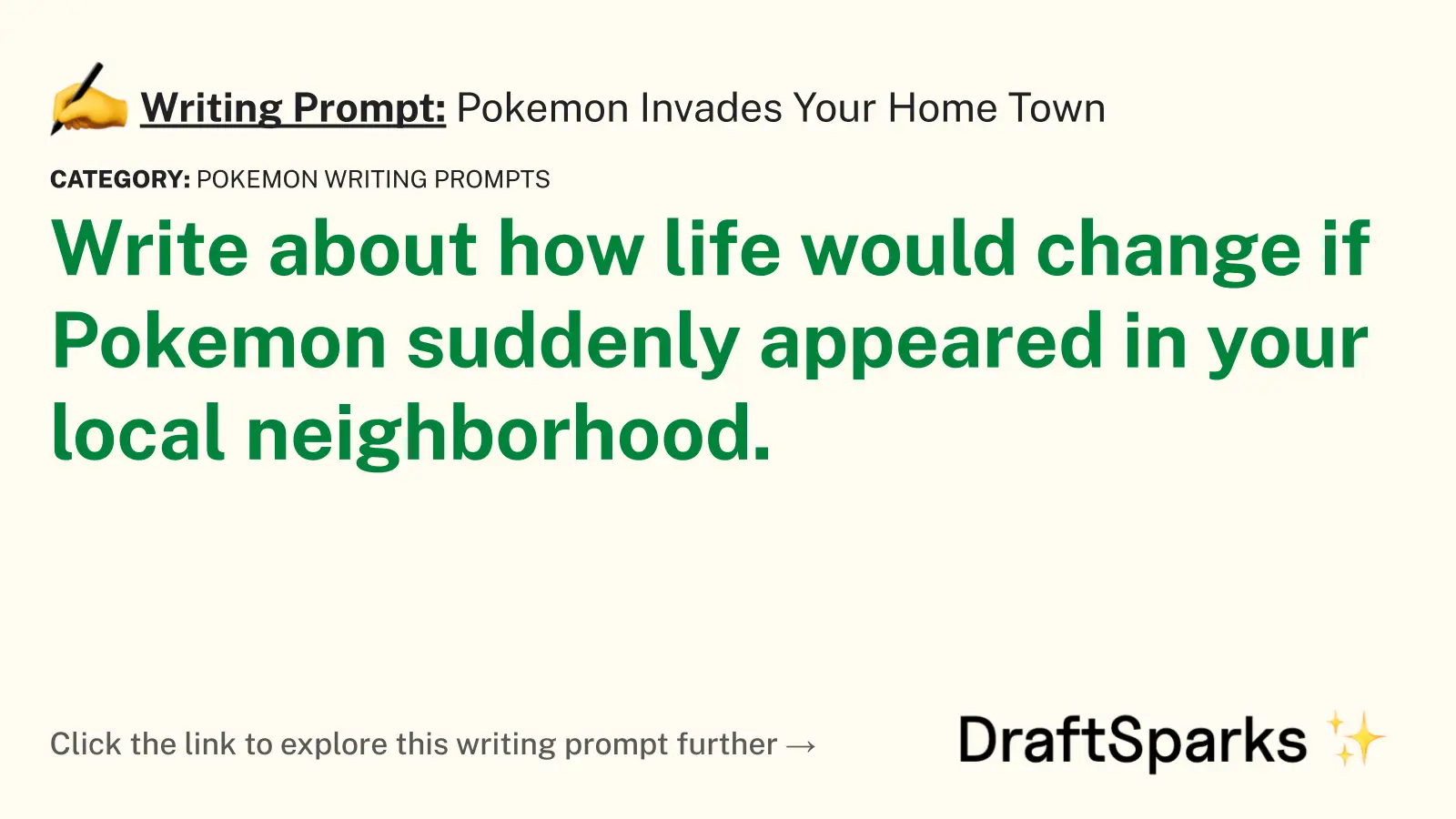 Pokemon Invades Your Home Town