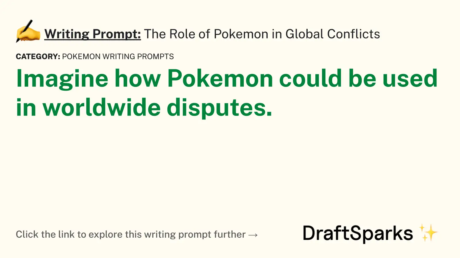The Role of Pokemon in Global Conflicts
