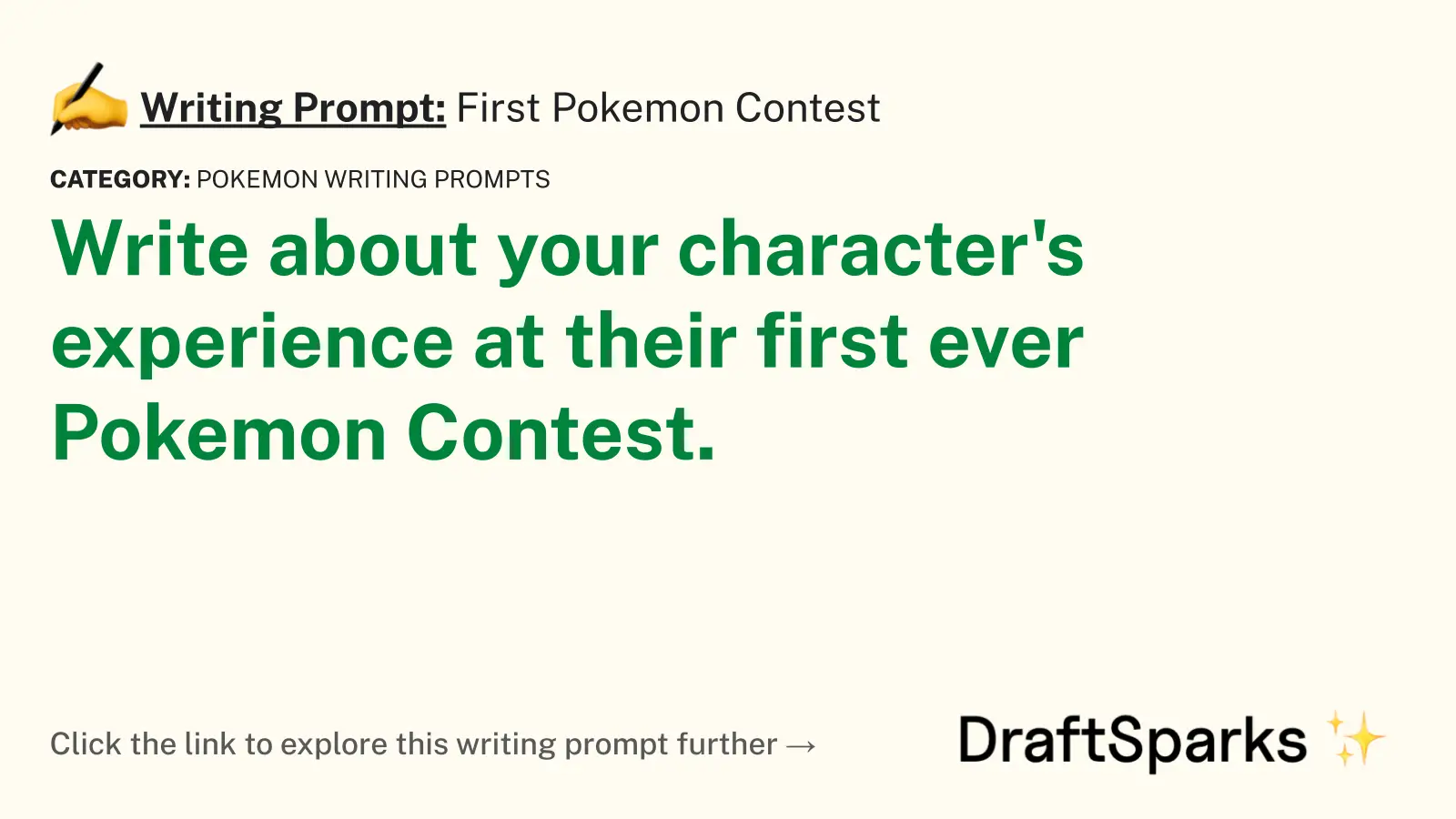 First Pokemon Contest