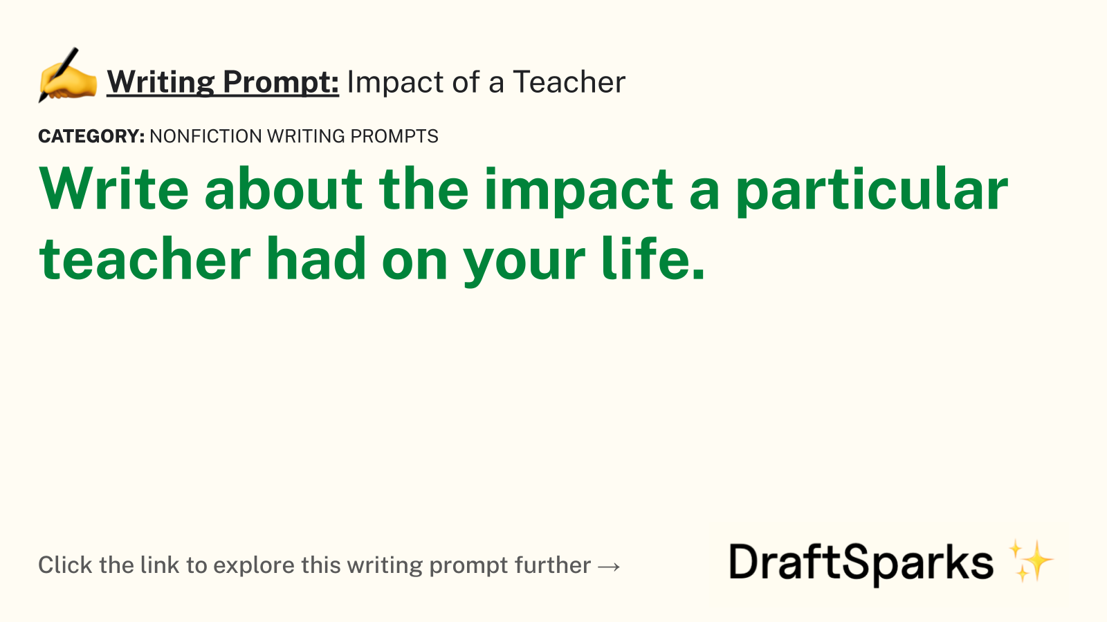 Impact of a Teacher