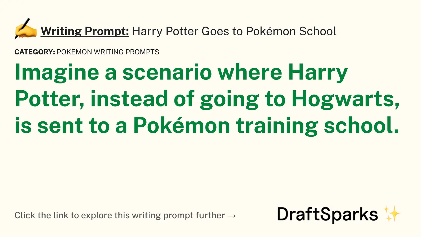 Harry Potter Goes to Pokémon School