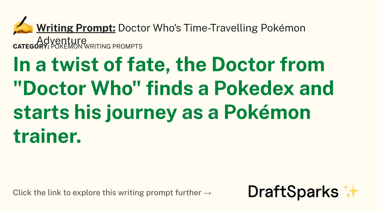 Doctor Who’s Time-Travelling Pokémon Adventure