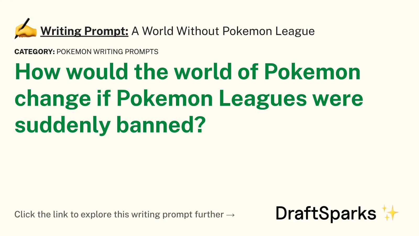 A World Without Pokemon League
